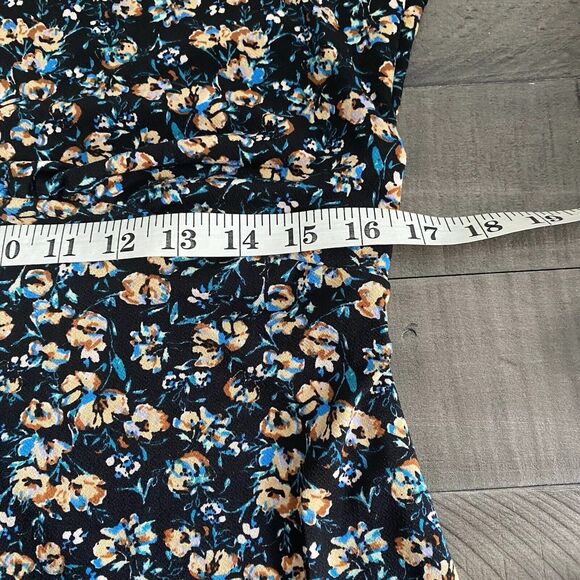 Free People Mini Dress‎ Womens Large Black Floral Long Sleeve Stretch Ladies - Picture 16 of 16